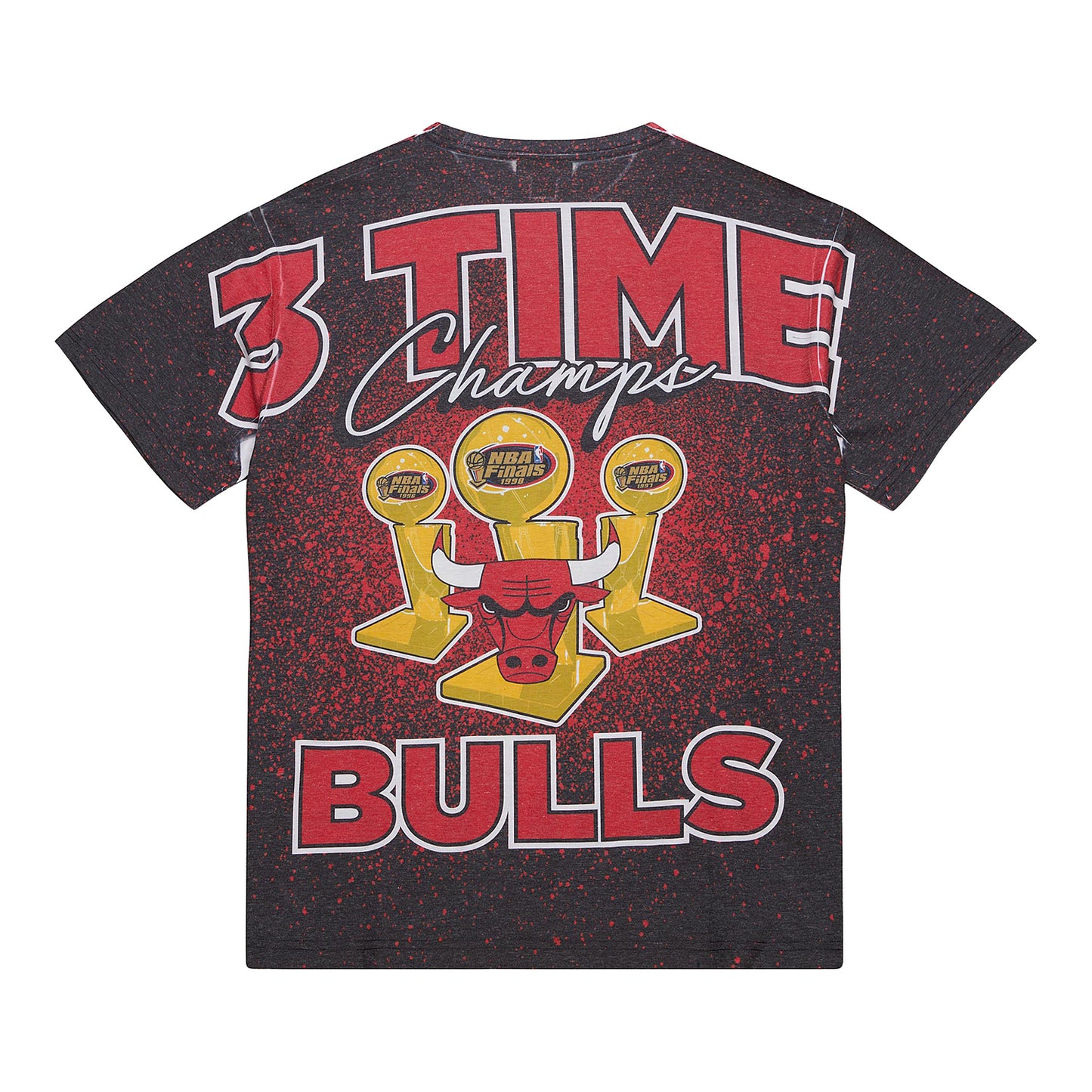 Chicago Bulls Mitchell & Ness 3-Time Champ City T-Shirt - Back View