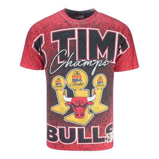 Chicago Bulls Mitchell & Ness 3-Time Champ City T-Shirt - Front View