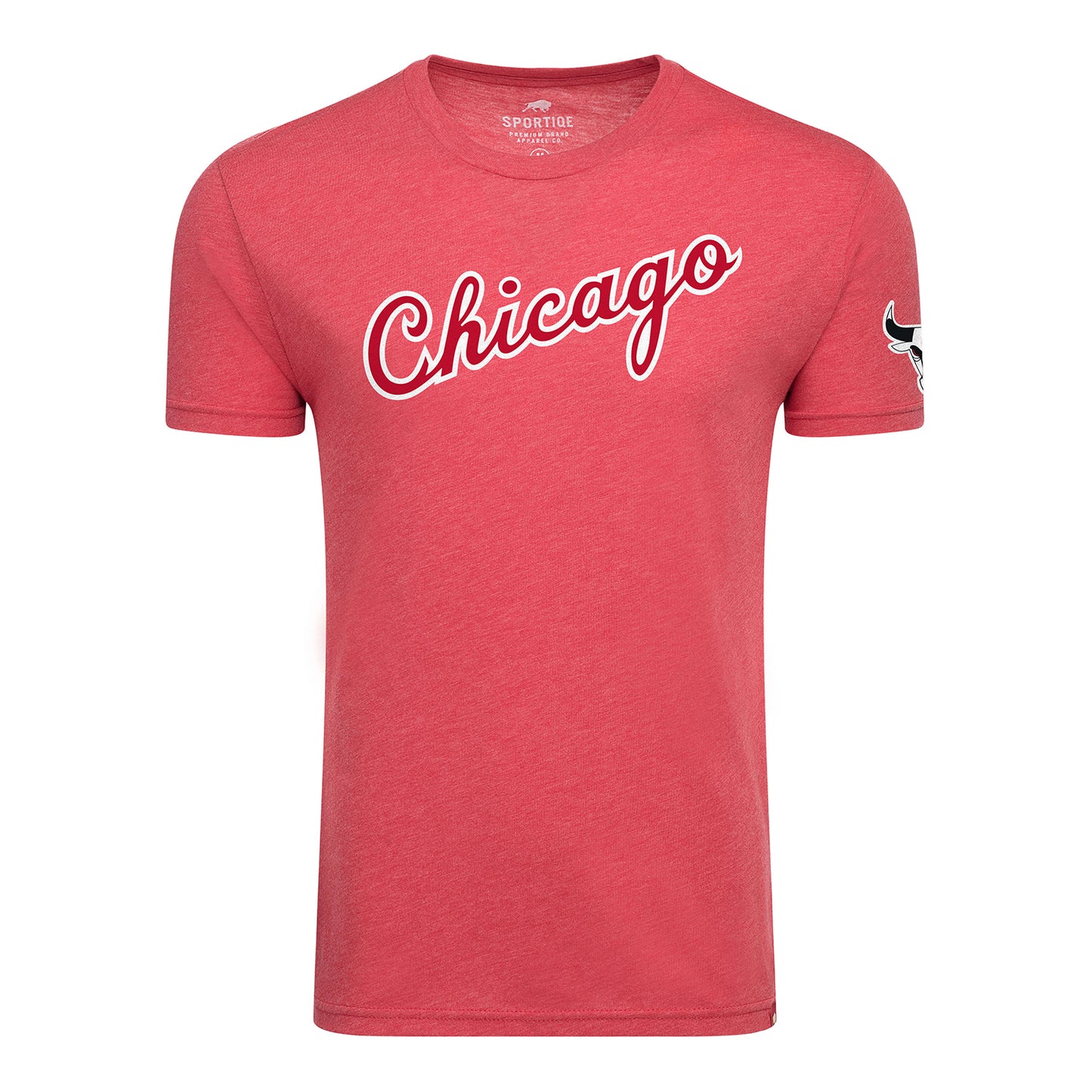 Chicago Bulls Sportiqe Script Red Comfy T-Shirt - front view