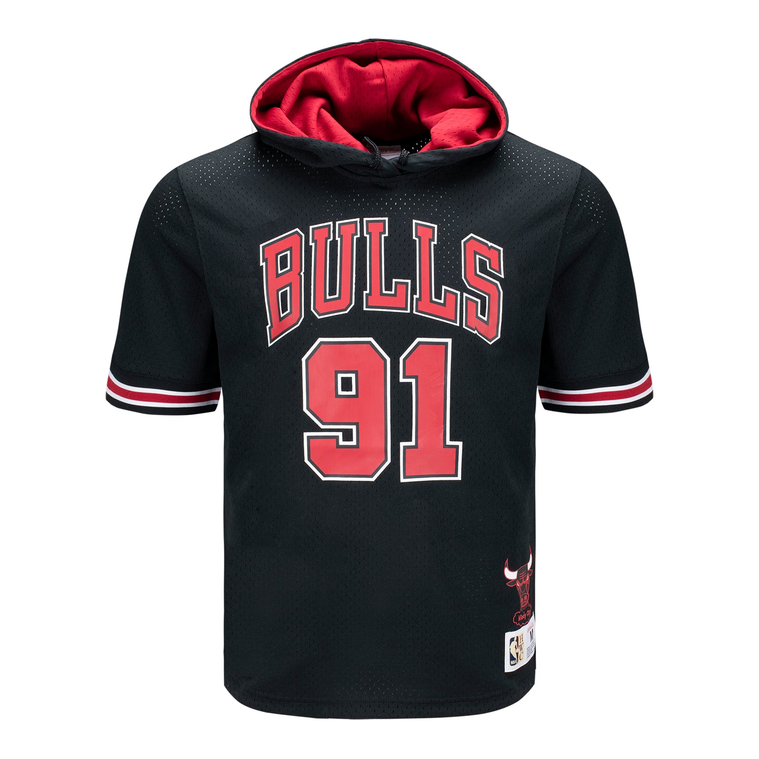 Chicago Bulls Mitchell & Ness '96 Dennis Rodman Mesh Hooded T-Shirt