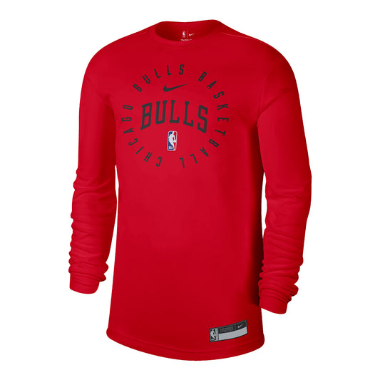 Chicago Bulls Nike Practice Circle Red Long Sleeve T-Shirt - front view