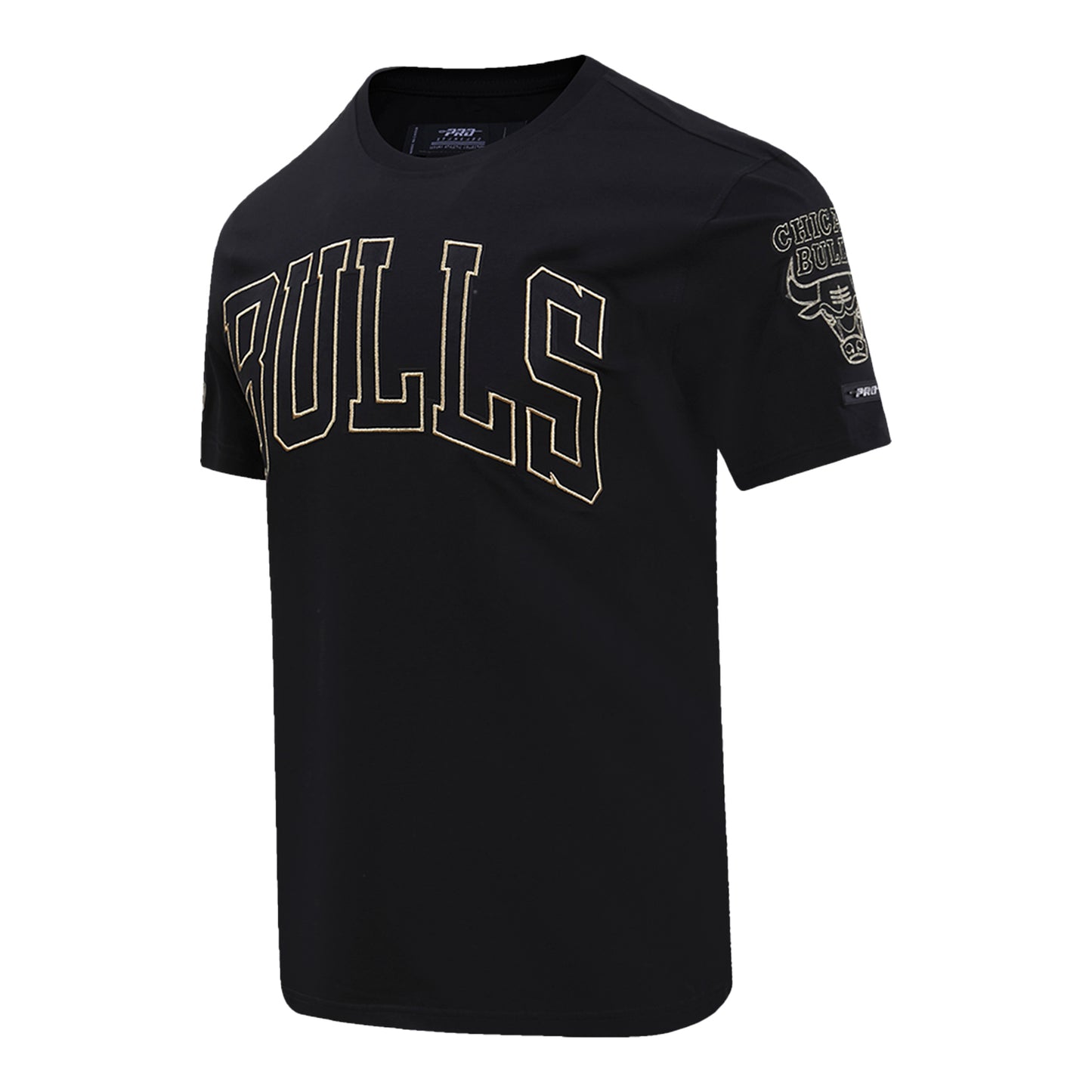 Chicago Bulls Pro Standard Gold Collection T-Shirt In Black - Front Left View