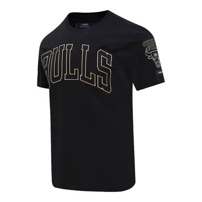 Chicago Bulls Pro Standard Gold Collection T-Shirt In Black - Front Left View