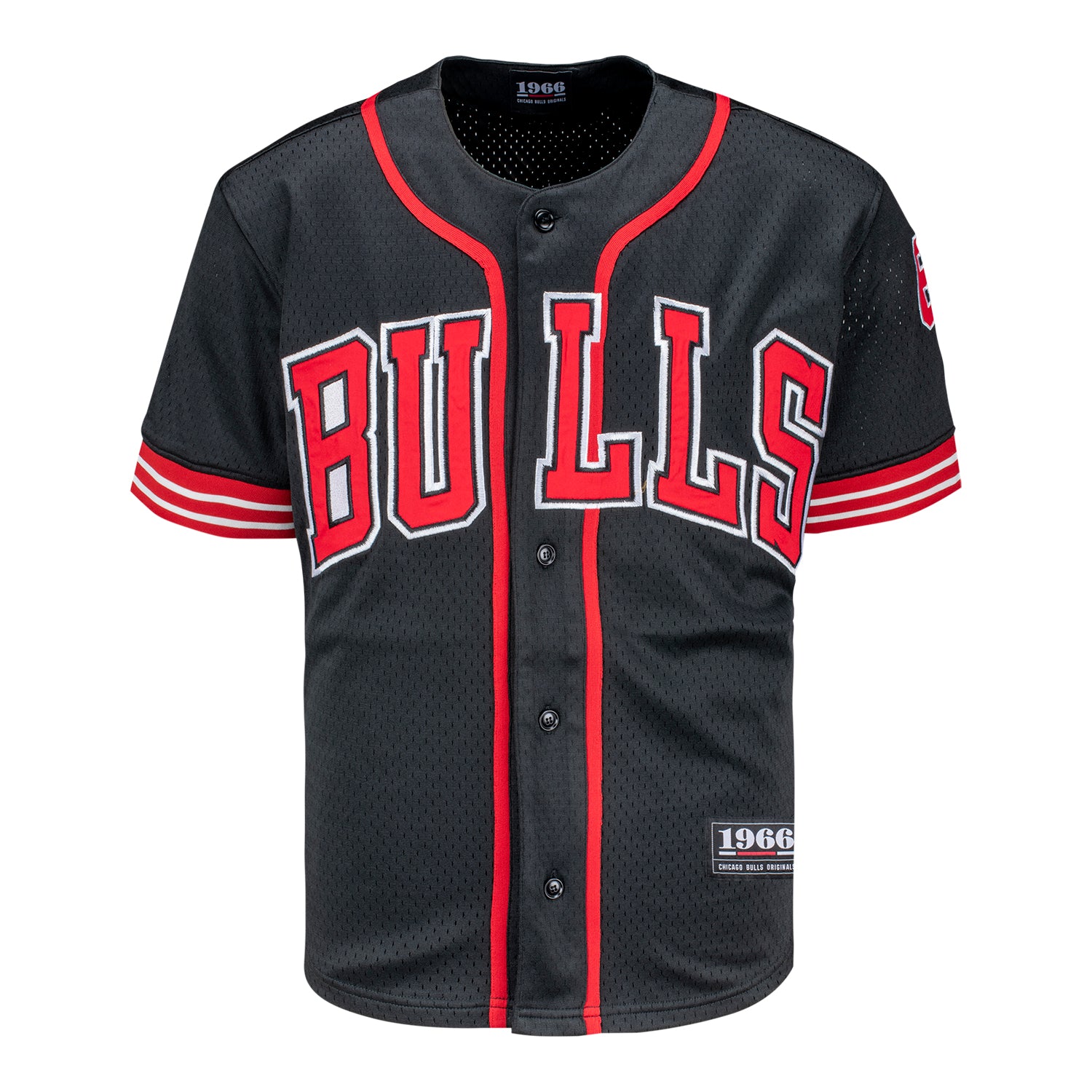 Chicago Bulls 1966 Baseball Jersey - Front View