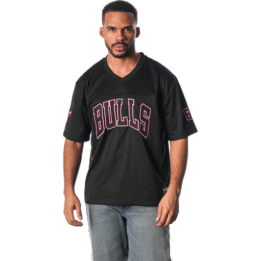 Chicago Bulls Wild Collective Football Jersey In Black - Front View