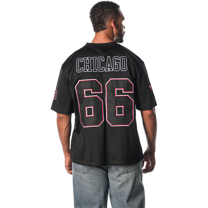 Chicago Bulls Wild Collective Football Jersey In Black - Back View