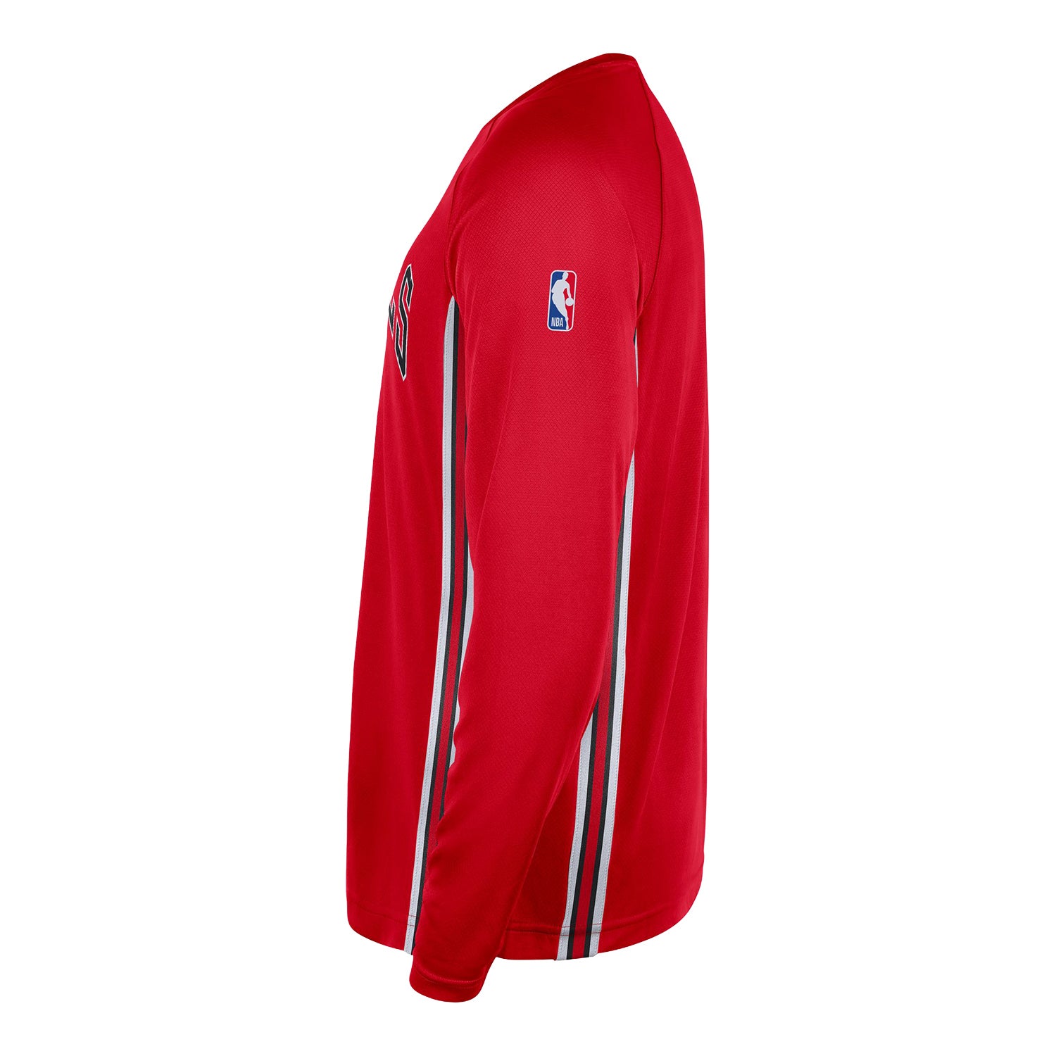Chicago Bulls Nike Pre-Game Shooting Shirt in Red - Side View