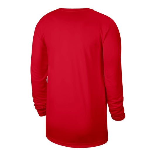 Chicago Bulls Nike Authentic Practice Long-Sleeve T-Shirt in Red - Front View