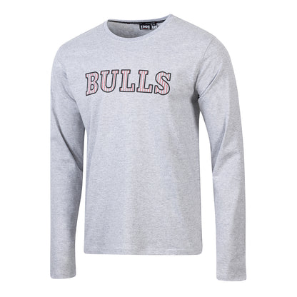 Chicago Bulls 1966 Statement Pinstripe Logo Long-Sleeve T-Shirt in Grey - Front View
