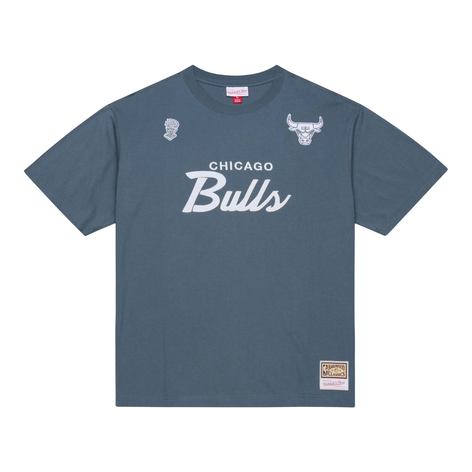 Chicago Bulls Mitchell & Ness Thunderstorm T-Shirt in Blue - Front View