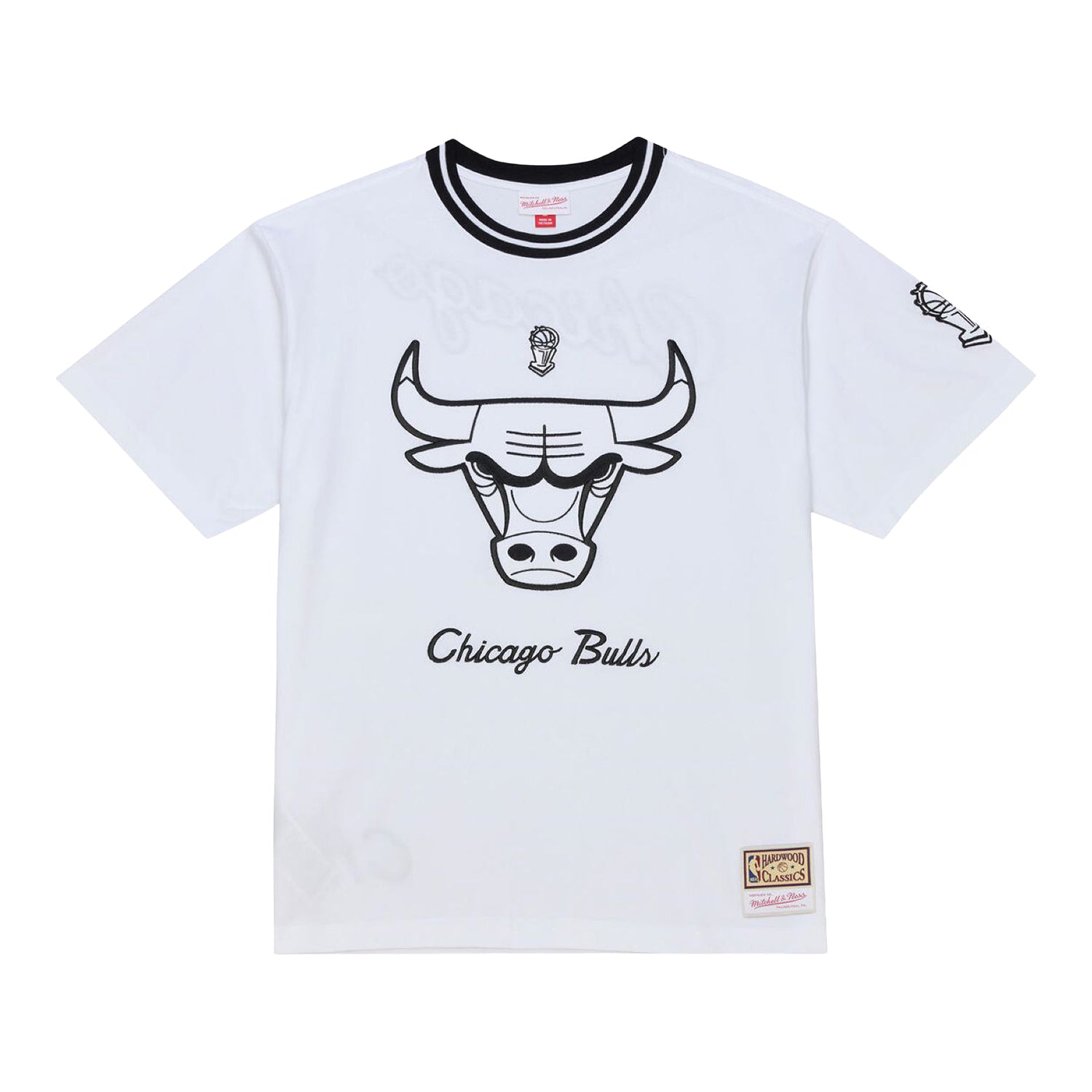 Chicago Bulls Mitchell & Ness Arctic White T-Shirt in White - Front View