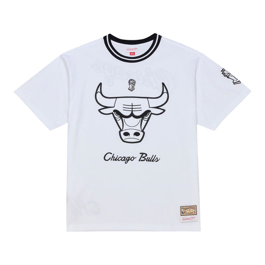 Chicago Bulls Mitchell & Ness Arctic White T-Shirt in White - Front View