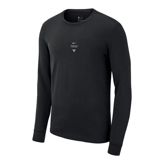 Chicago Bulls Nike 2026 Long Sleeve Practice T-Shirt in Black - Front view