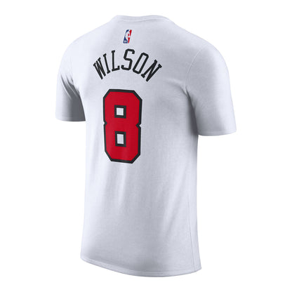 Chicago Bulls Caleb Wilson Nike Association Name & Number T-Shirt in White - Back View