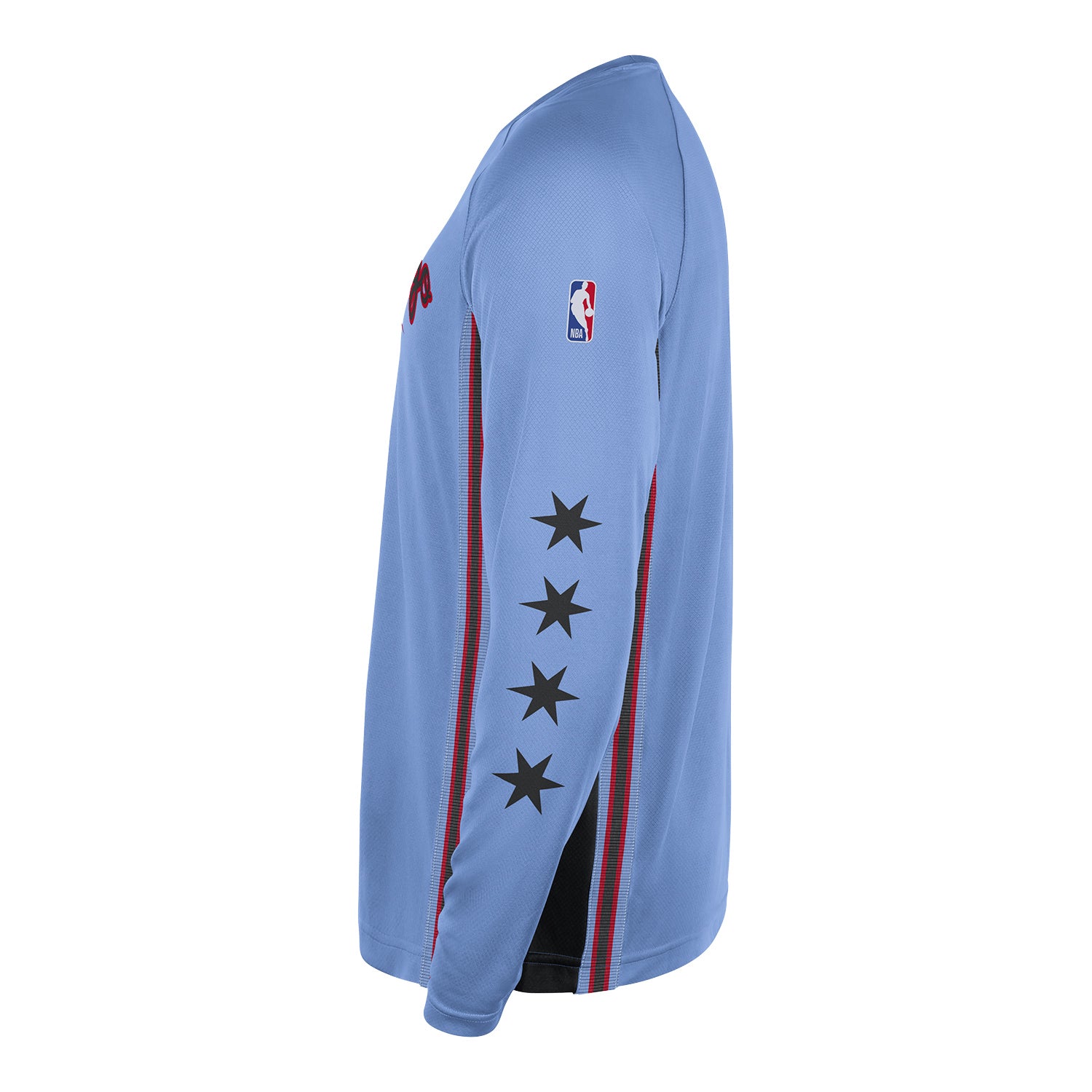 2025-26 City Edition Chicago Bulls Nike Pre-Game T-Shirt in Blue - Side View