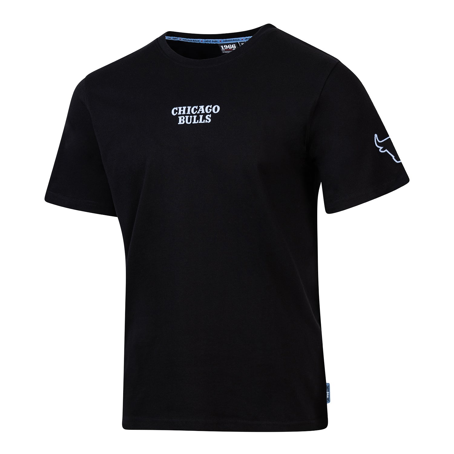 2025-26 City Edition Chicago Bulls 1966 Black Out T-Shirt in Black - Front view