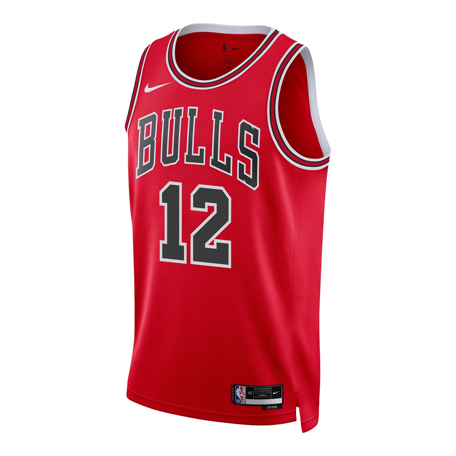 Chicago Bulls Zach Collins Nike Icon Swingman Jersey in Red - Front View