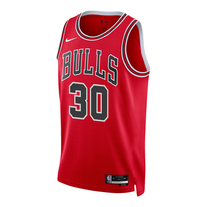 Chicago Bulls Tre Jones Nike Icon Swingman Jersey in Red - Front View