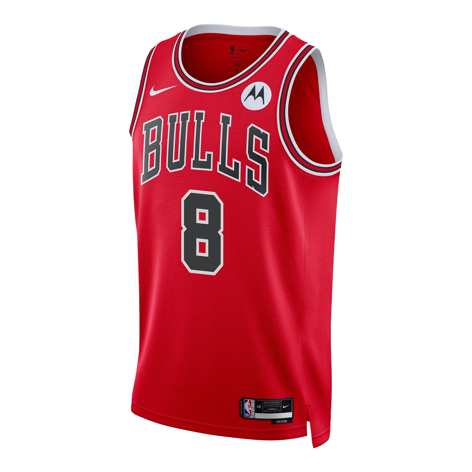 Chicago Bulls Caleb Wilson Icon Edition Swingman Jersey in Red - Front view