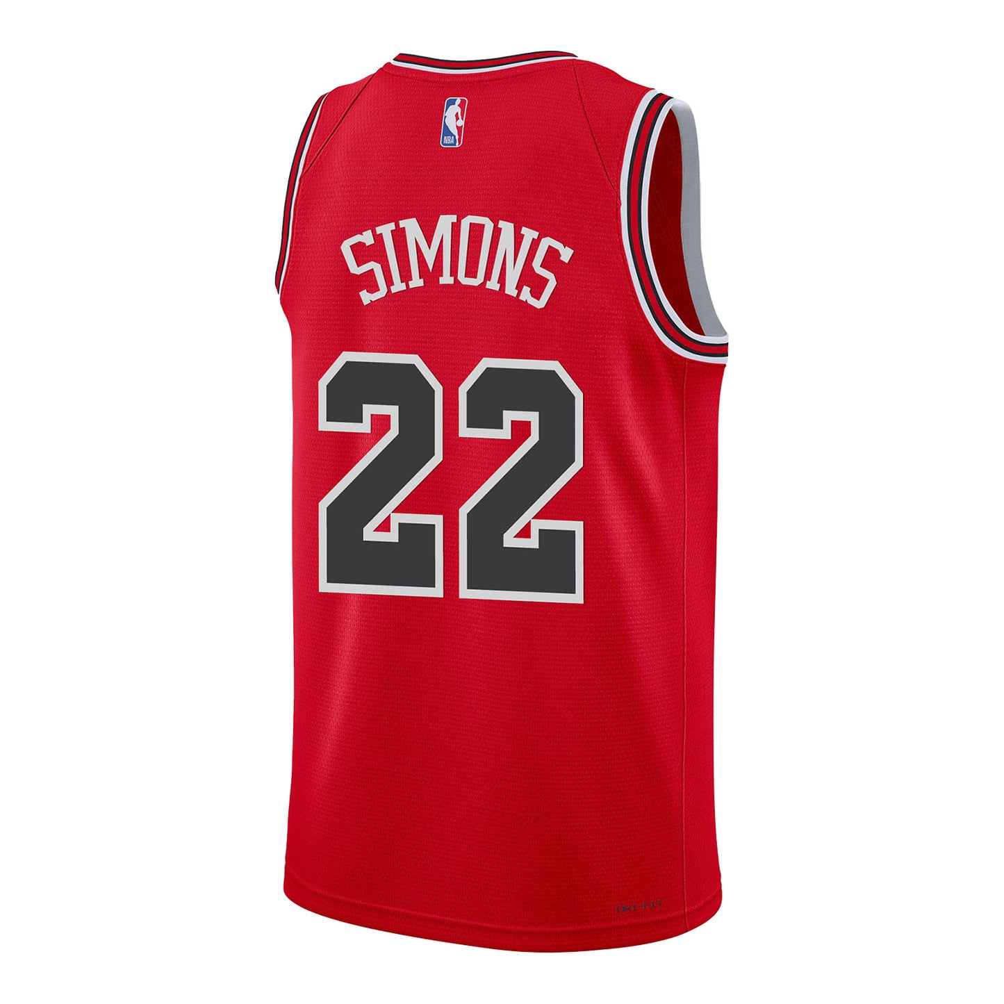 Chicago Bulls Anfernee Simons Nike Icon Swingman Jersey in White - Back View