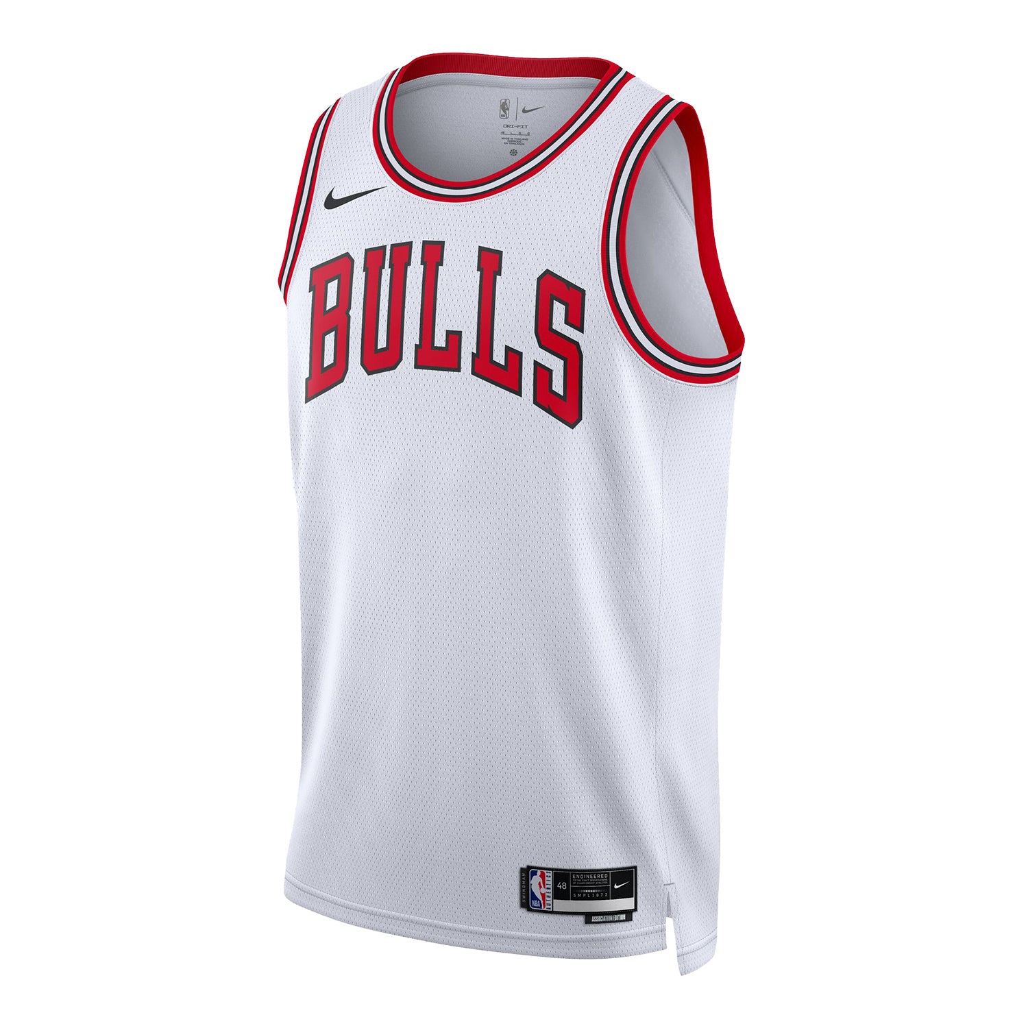 Chicago Bulls Personalized Nike Association Swingman Jersey - white (front view)