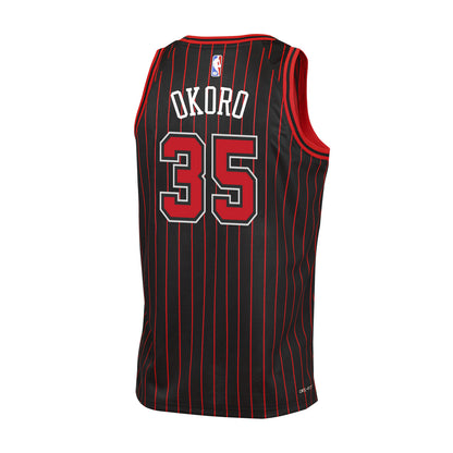 Chicago Bulls Isaac Okoro Nike Statement Swingman Jersey - 2025-26 - Back View
