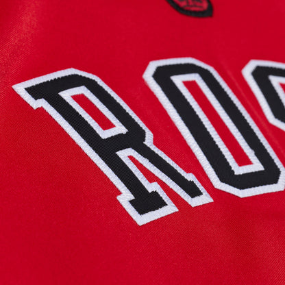 Chicago Bull Mitchell & Ness Derrick Rose 2008-09 Authentic Jersey in Red -    Nameplate Detail View