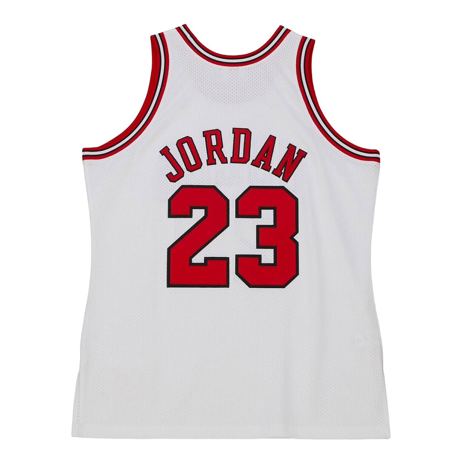 Chicago Bulls Authentic Mitchell & Ness Michael Jordan 1997 Home Finals Jersey in White - Back View