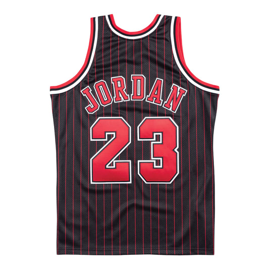 Chicago Bulls Authentic Mitchell & Ness Michael Jordan 1996-97 Alternate Jersey in Black - Back View