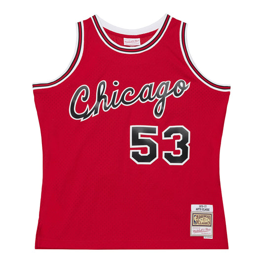 Chicago Bulls Mitchell & Ness Artis Gilmore 1976 Swingman Jersey in Red - Back View