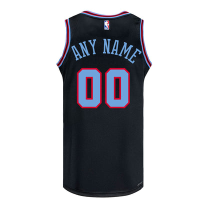 2025-26 CHICAGO BULLS CITY EDITION PERSONALIZED SWINGMAN JERSEY in Black - Back View