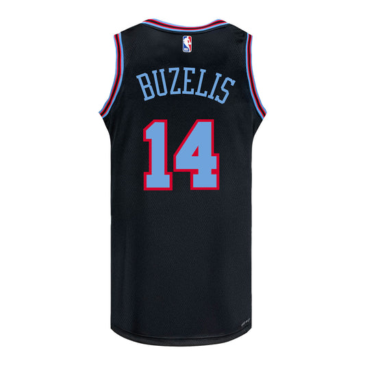 YOUTH 2025-26 CHICAGO BULLS CITY EDITION MATAS BUZELIS SWINGMAN JERSEY in Black - Back View