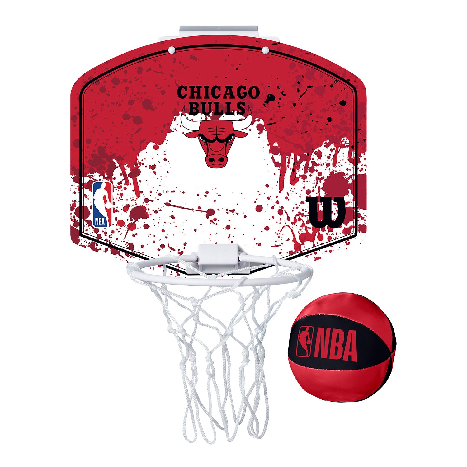 Chicago Bulls Team Mini Hoop - front view - red and white