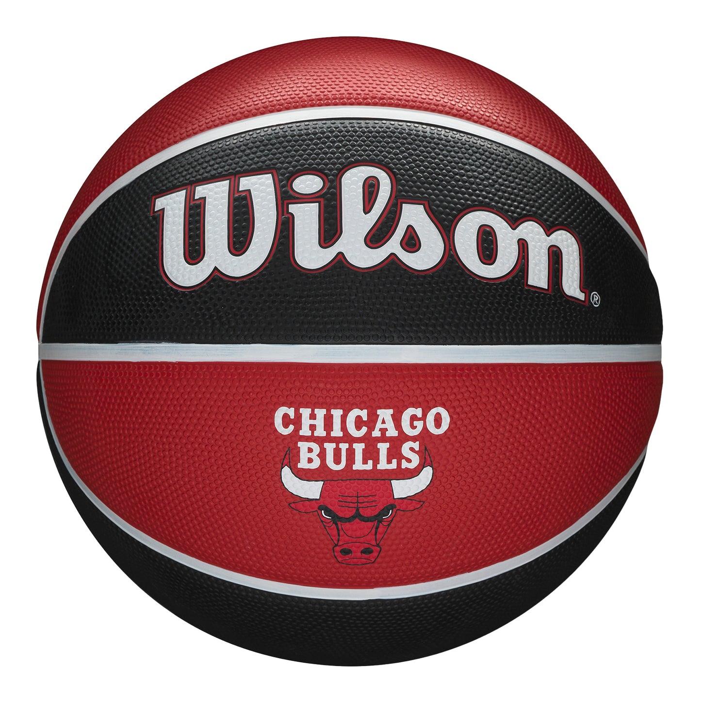 Chicago Bulls Team Tribute Basketball - front view, black and red