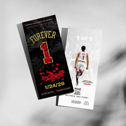 Chicago Bulls Eventshop Derrick Rose Collectible Ticket - Sleeve - Front and  Back View