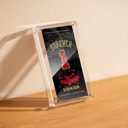 Chicago Bulls Eventshop Derrick Rose Collectible Ticket - Acrylic Case - Front VIew