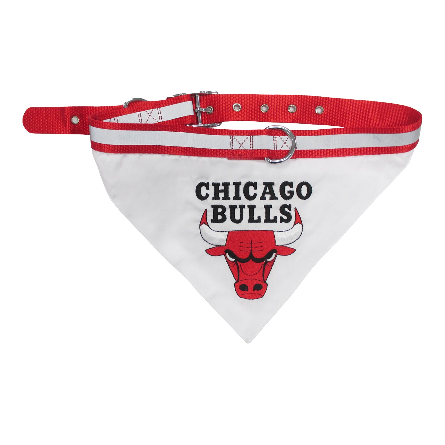 Chicago Bulls Bandana Pet Collar - front view