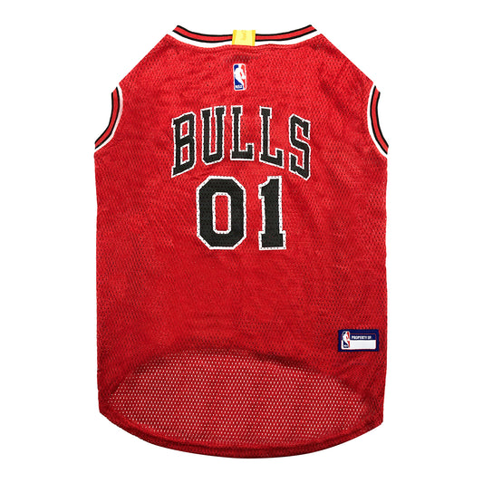 Chicago Bulls Pet Jersey in red - front view