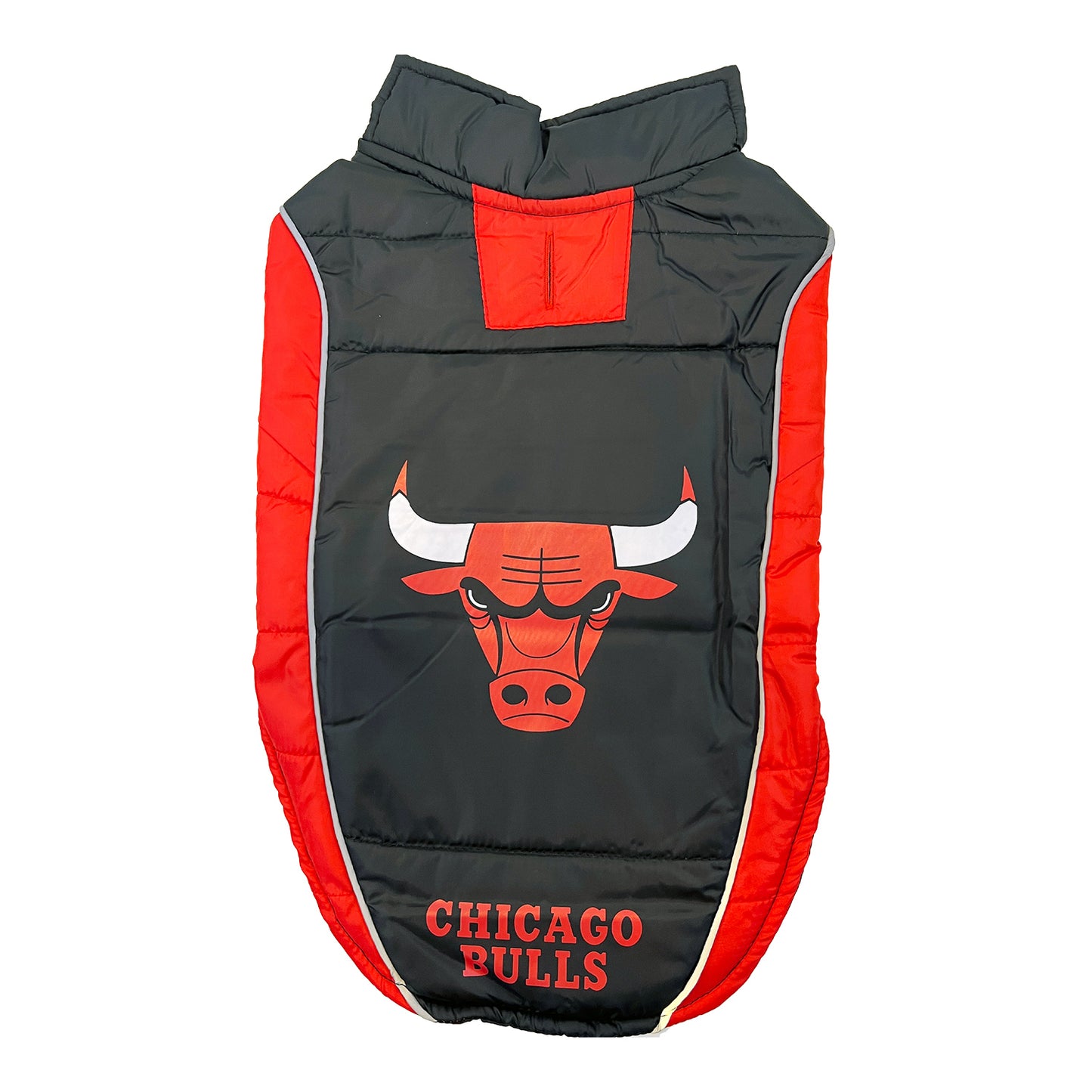 Chicago Bulls Pet Puffer Vest - front view