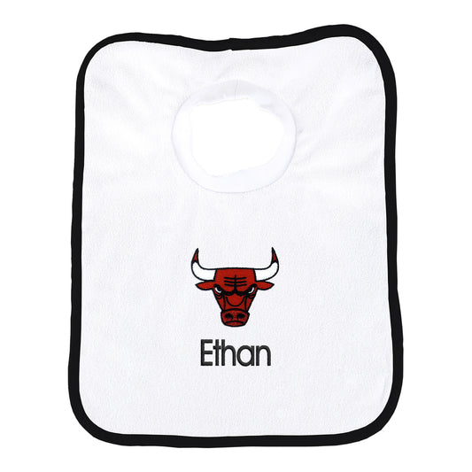 Chicago Bulls Personalized Pullover White Bib - Front View