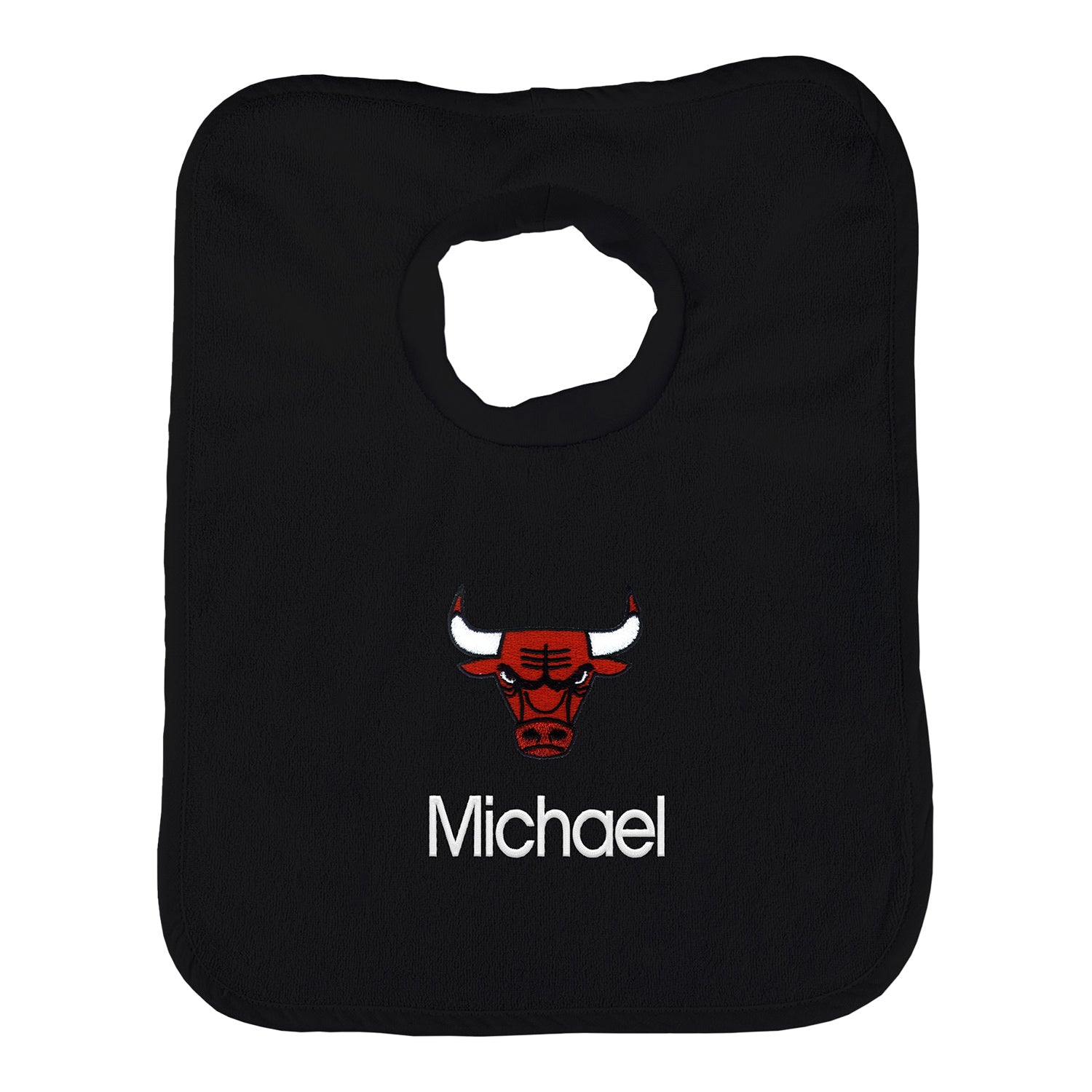 Chicago Bulls Personalized Pullover Black Bib - Front View