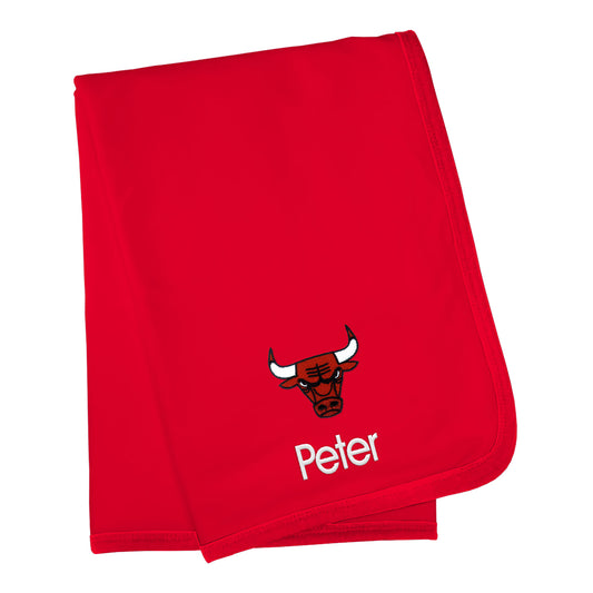 Chicago Bulls Personalized Red Blanket - Front View
