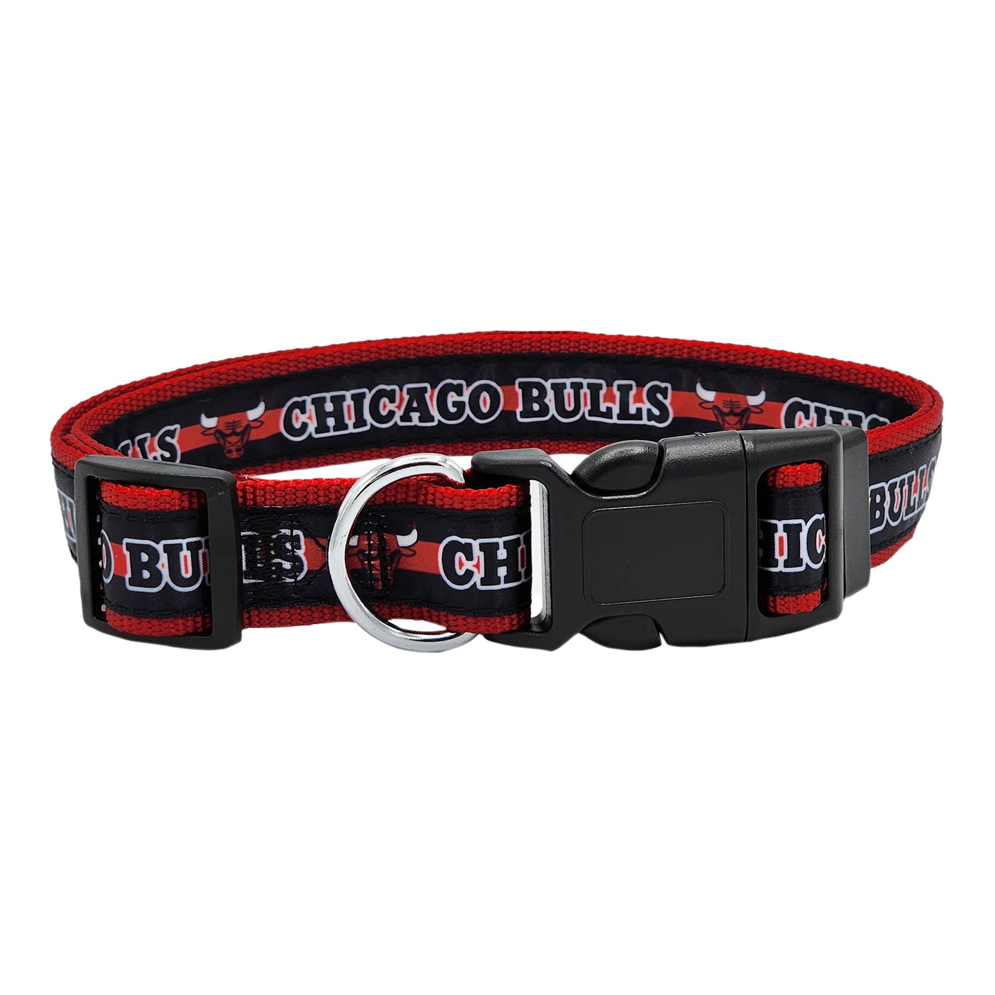 Chicago Bulls Satin Pet Collar - Back View