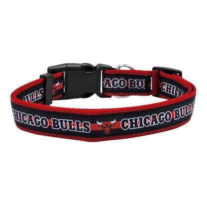 Chicago Bulls Satin Pet Collar - Front View