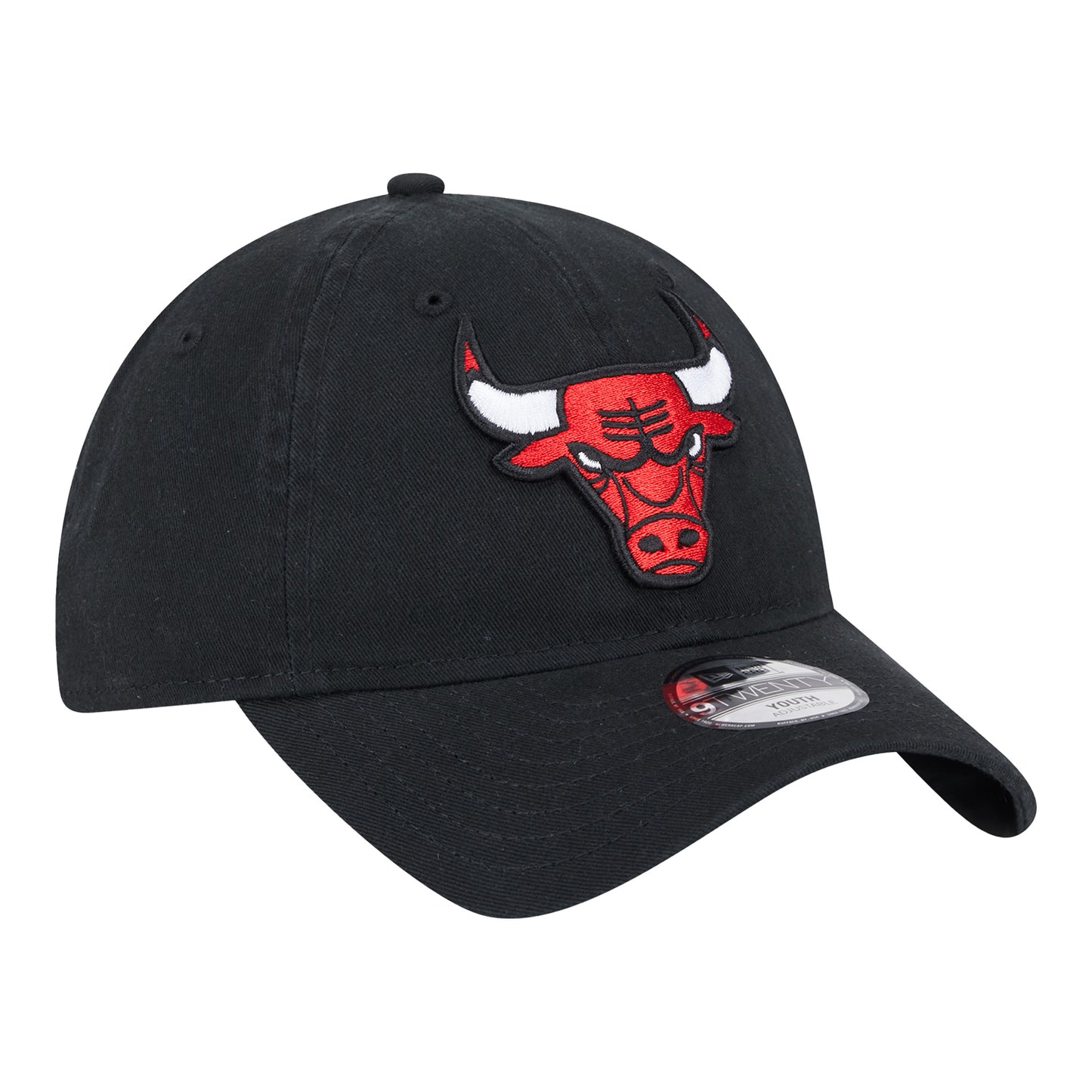 Youth Chicago Bulls New Era 950 2024-25 Tip-Off Adjustable Hat In Black - Front Right View