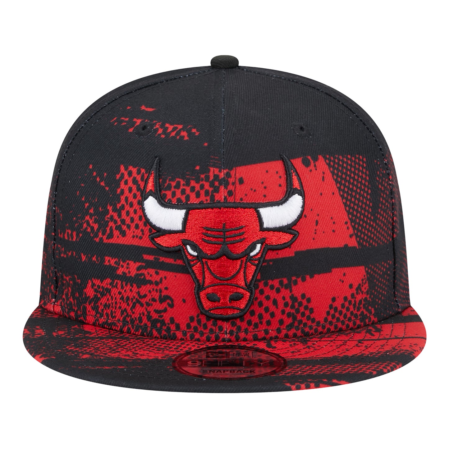 Youth Chicago Bulls New Era 950 2024-25 Tip-Off Red Snapback In Black & Red - Front View