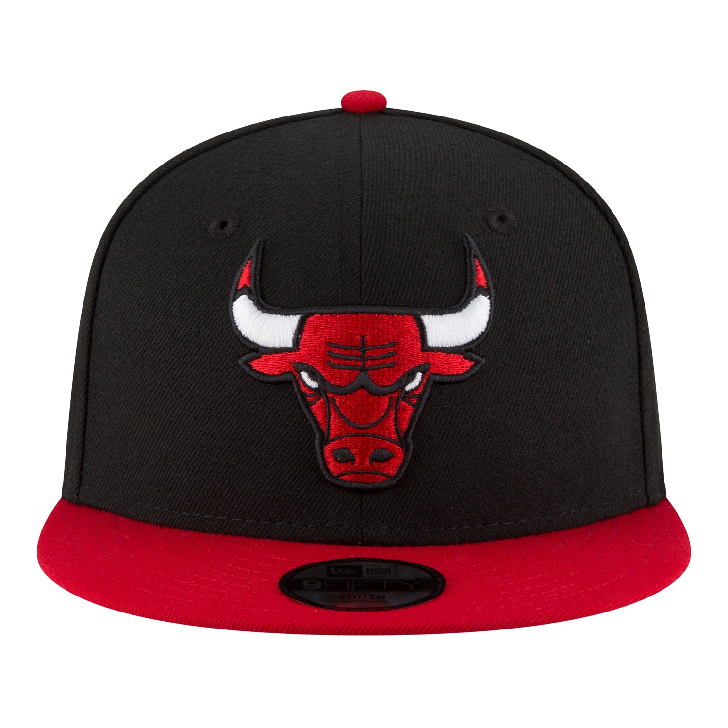 Youth Chicago Bulls New Era 950 Two-Tone Core Classic Snapback In Black - Front View