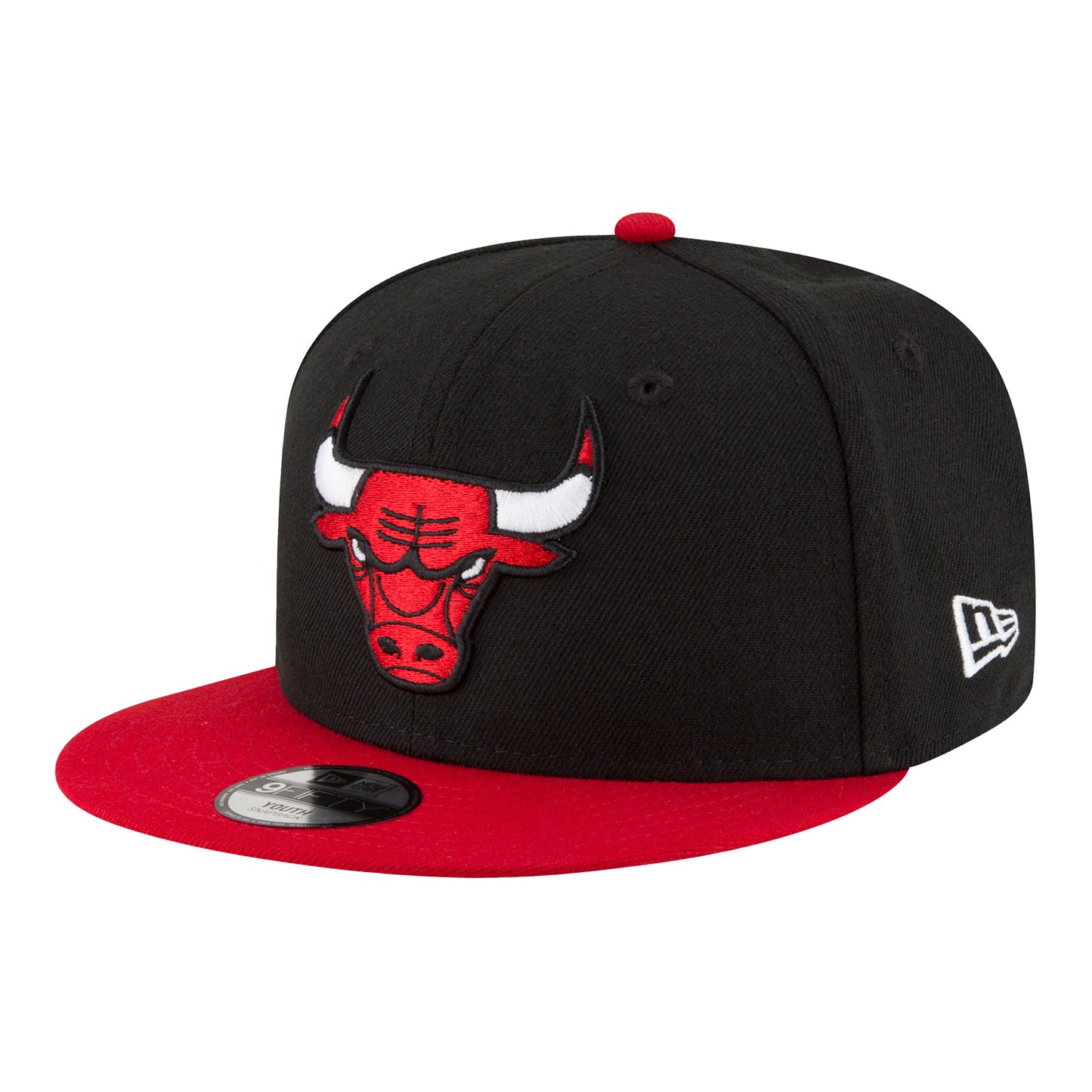 Youth Chicago Bulls New Era 950 Two-Tone Core Classic Snapback In Black - Front Left View