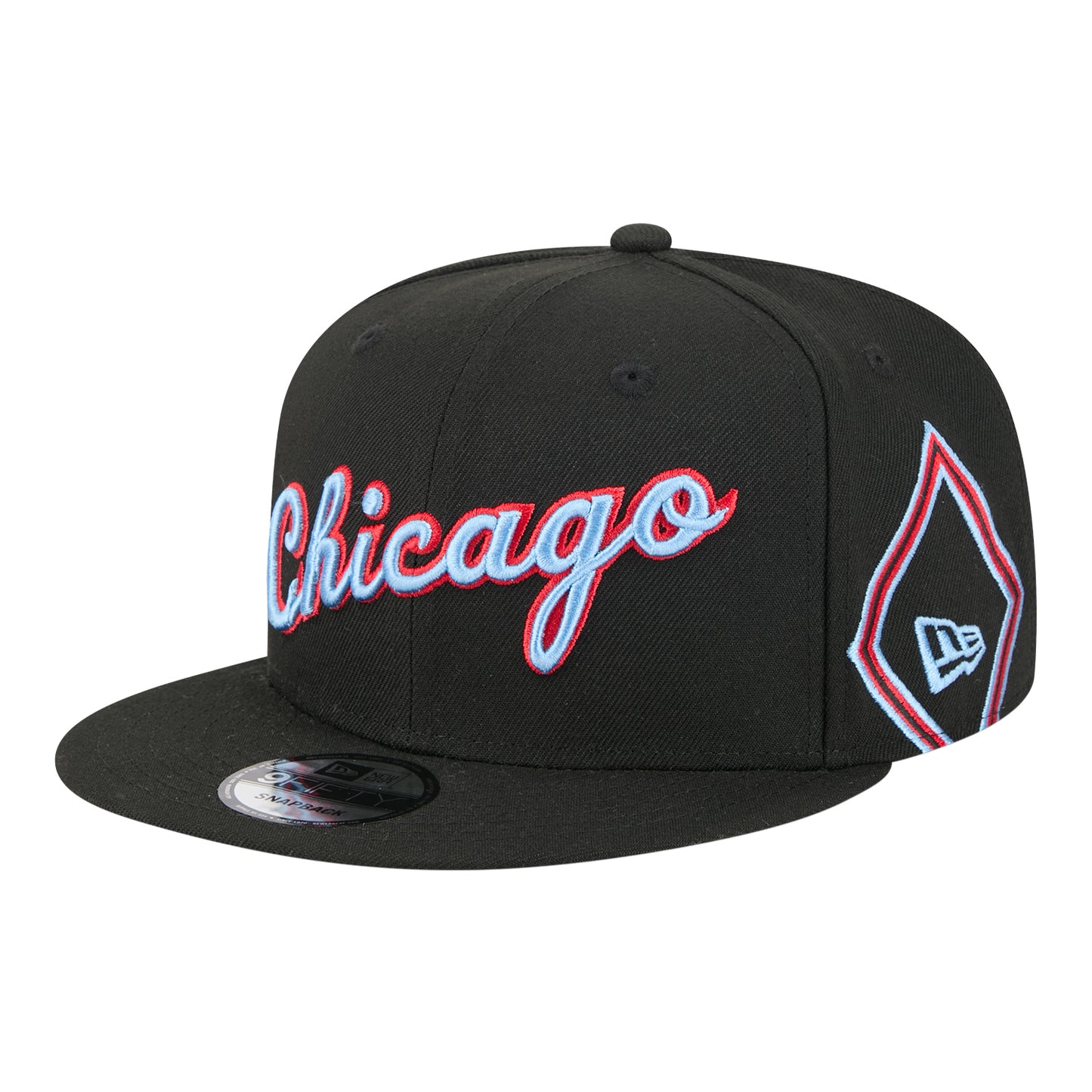 Youth 2025-26 City Edition Chicago Bulls New Era 950 Snapback in Black - Front Left View