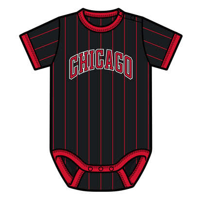 Newborn Chicago Bulls 1966 Statement Onesie in Red and Black - Front View